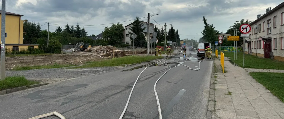Awaria gazociągu przy ul. Hubalczyków w Kielcach