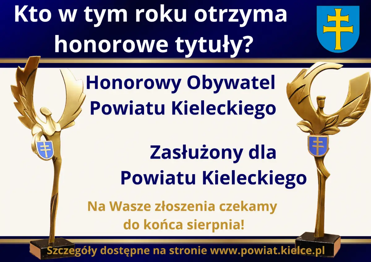 Rozpoczęła się VI edycja naboru kandydatów do tytułów Honorowego Obywatela i Zasłużonego dla Powiatu Kieleckiego