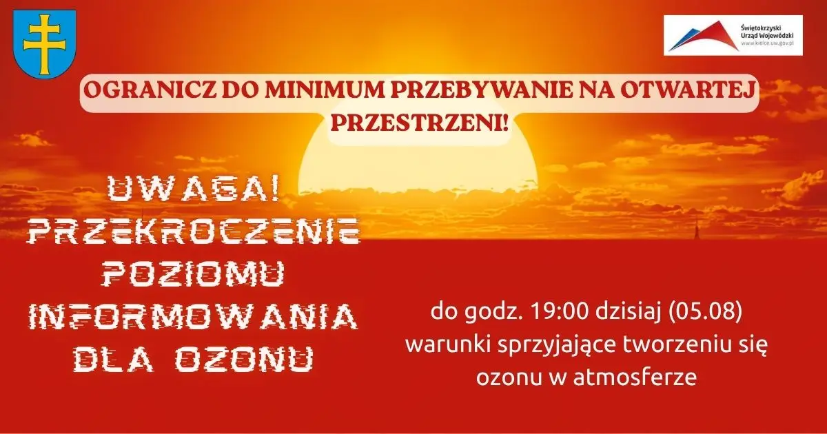 Alert o wysokim poziomie ozonu